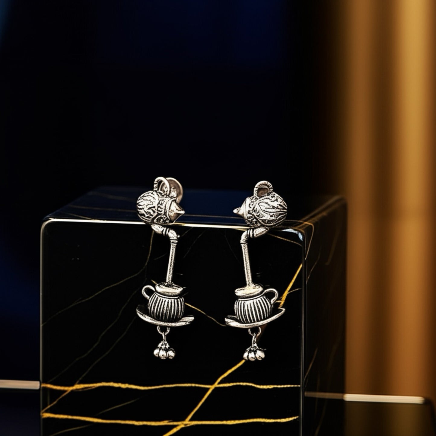 806189 Trendy Earring With Oxidised Plating
