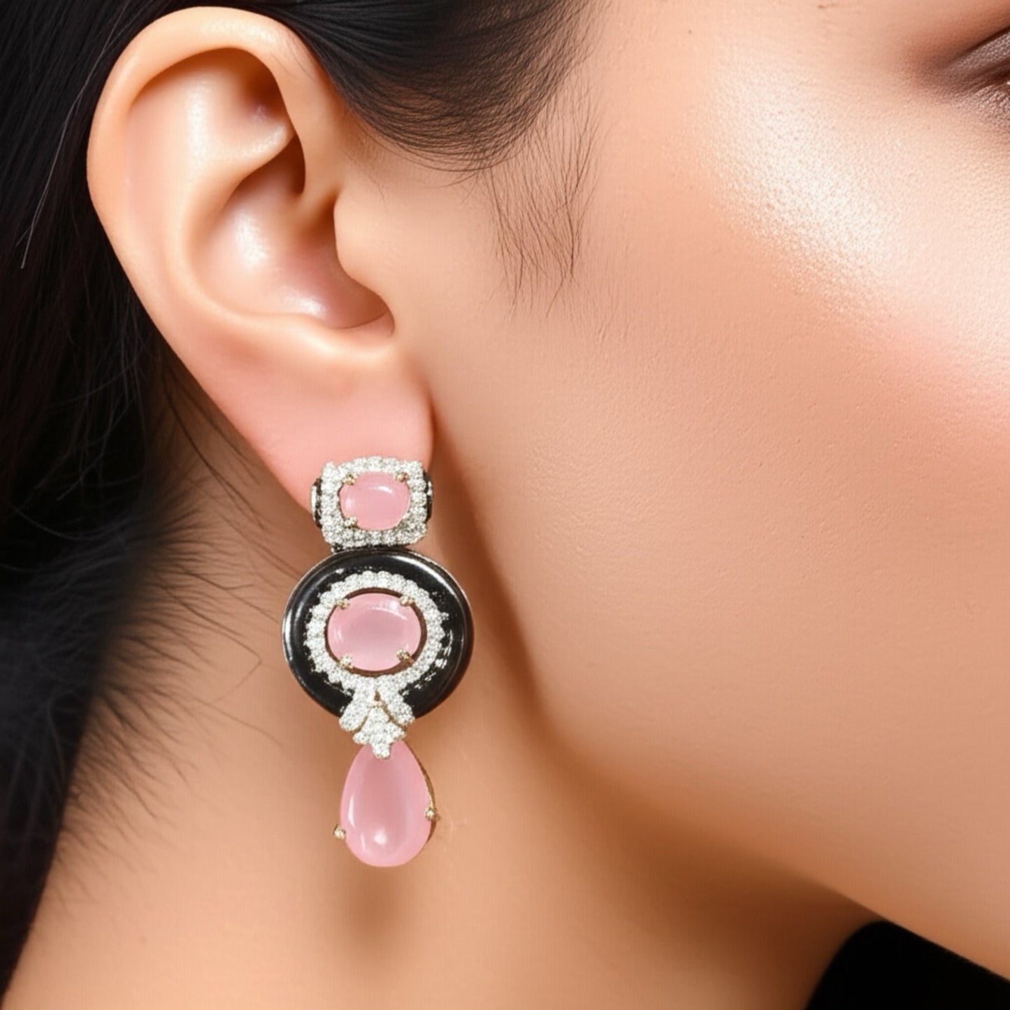 93459-ER Earring With Gold/Rhodium Plating