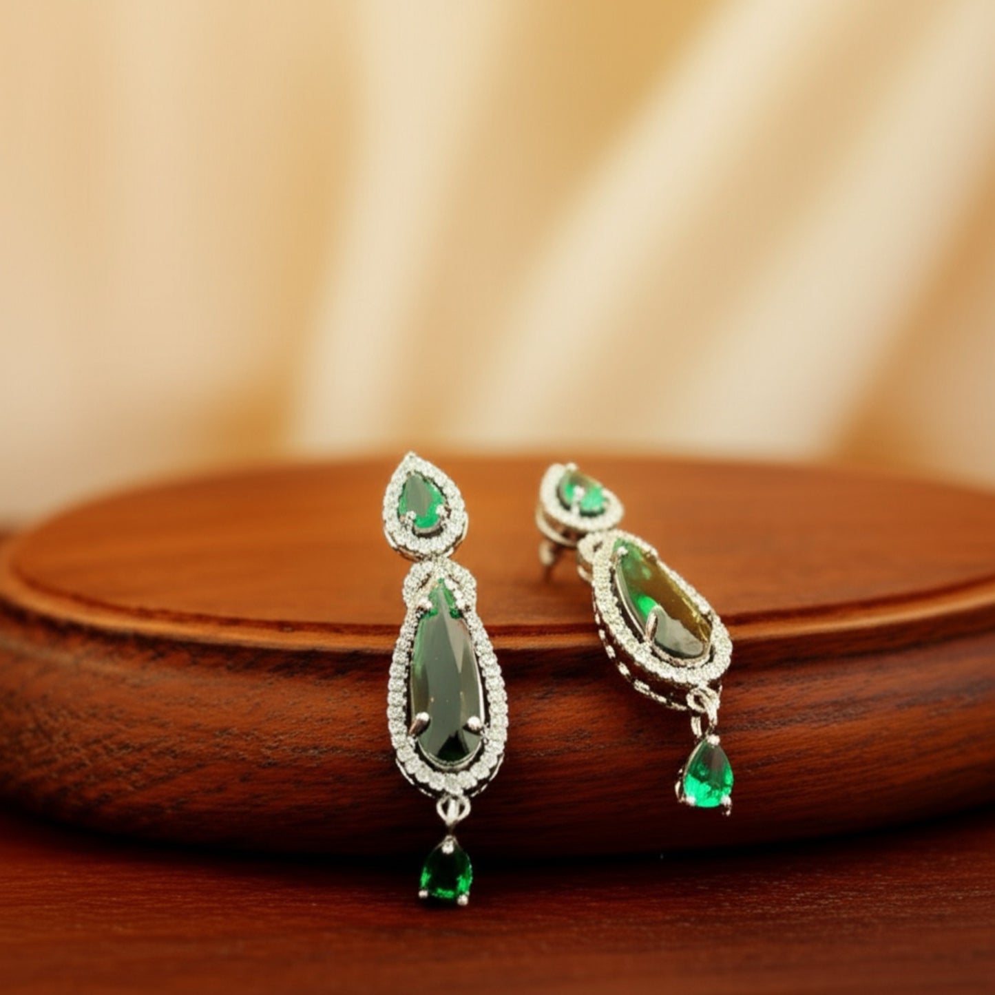 91859-ER CZ Earring With Gold/Rhodium Plating