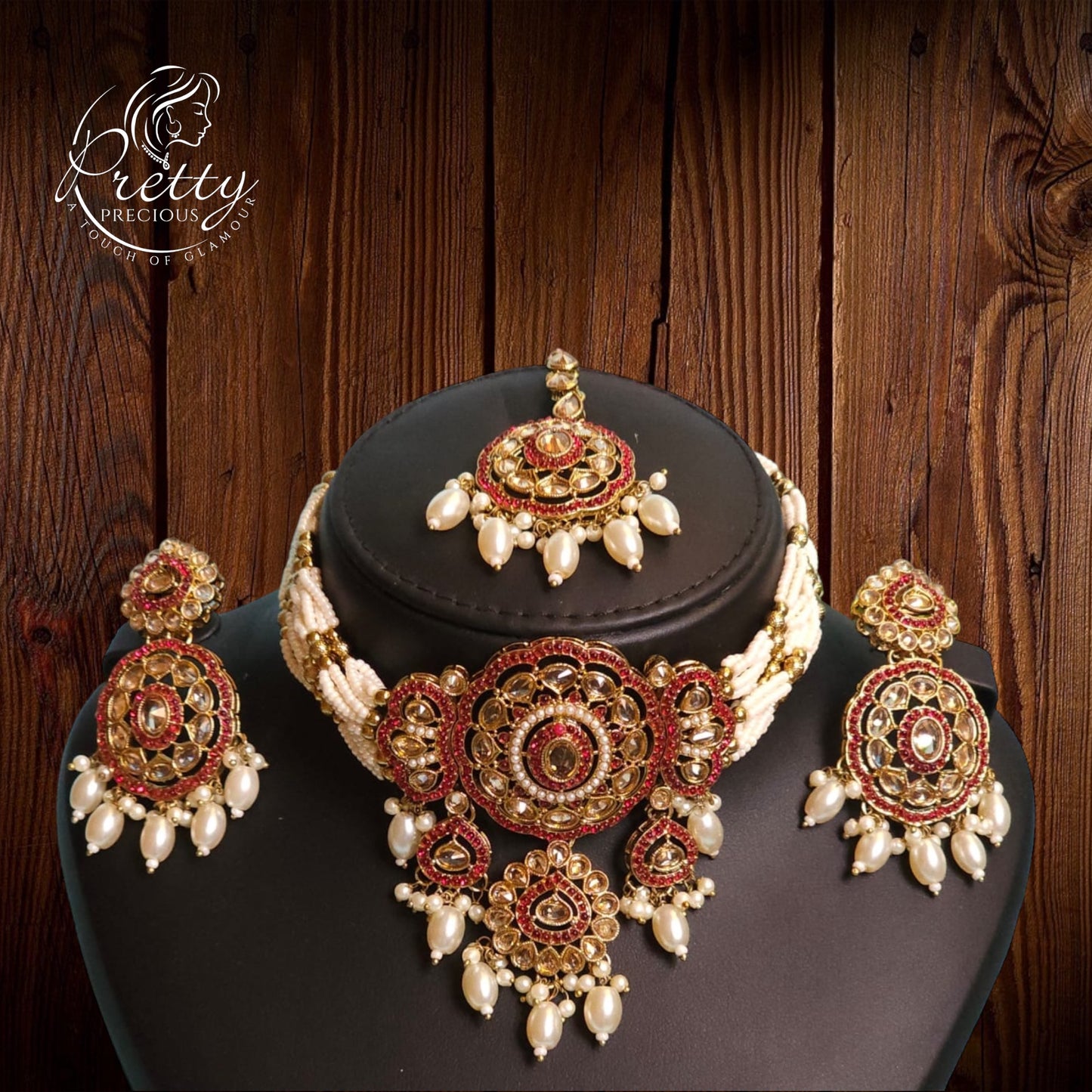 98709-NS Cz Delicate Necklace Maroon