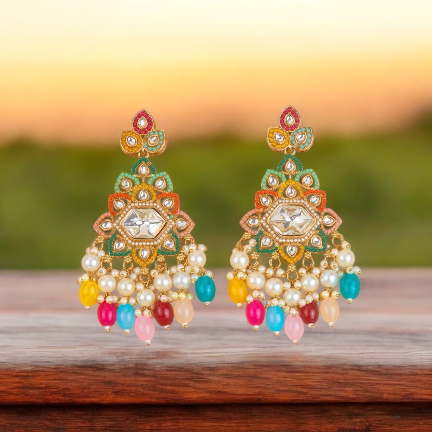 111896-Indo Western (Kundan) Earring-Multi