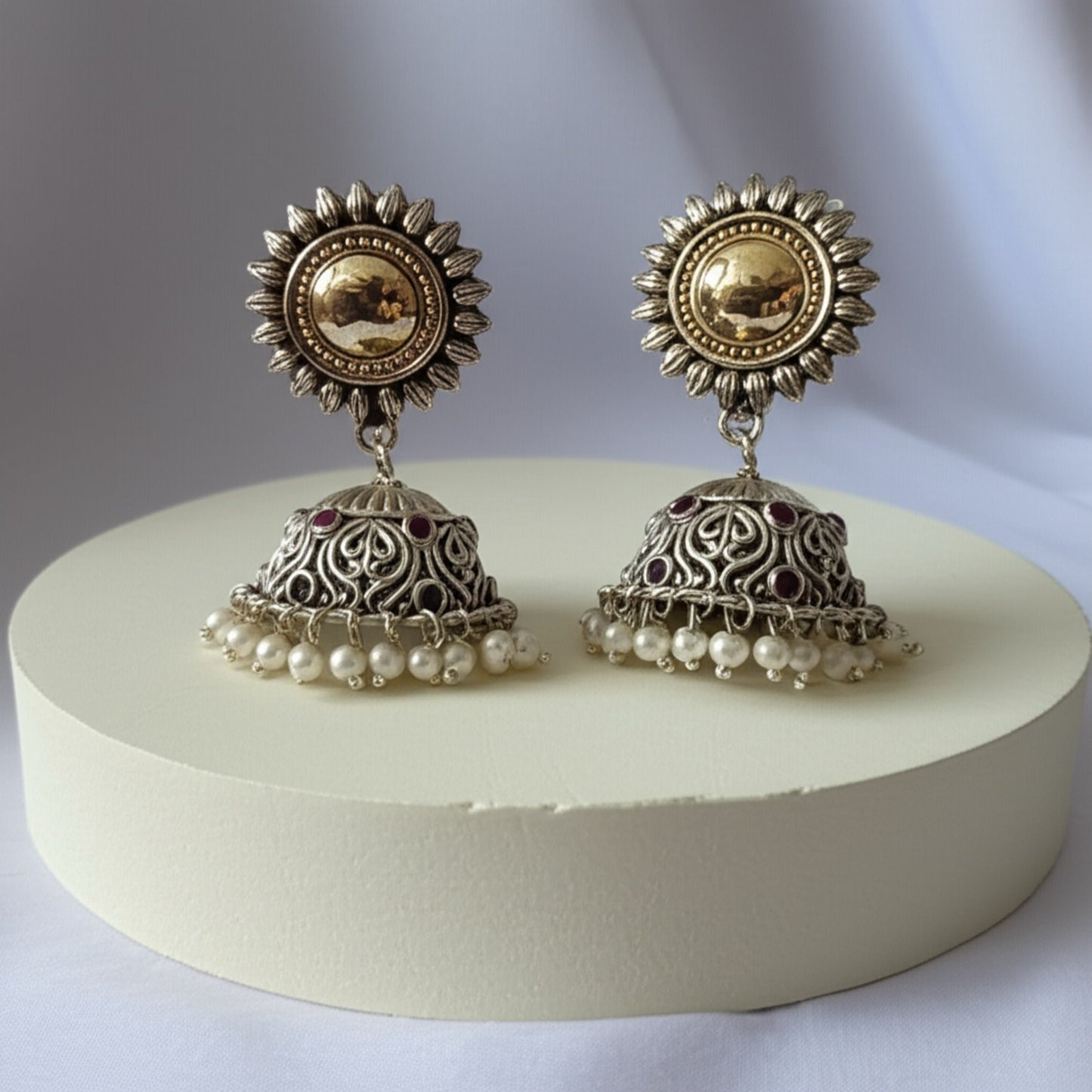 809098 Pretty Precious Fashion Oxidised Silver Stylish Party Wear Earrings for Women and Girls