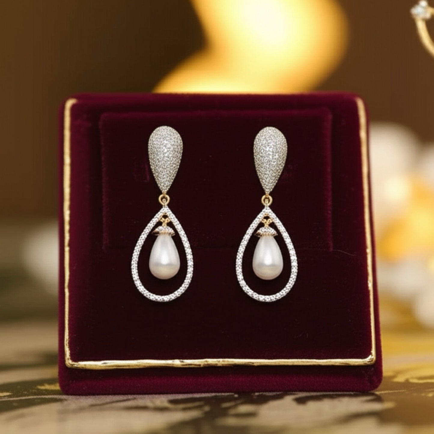 436282 Earring With 2 Tone Plating