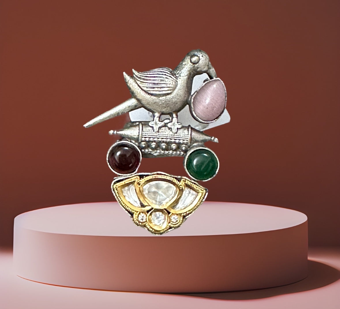 804645 Ring With Oxidised Plating