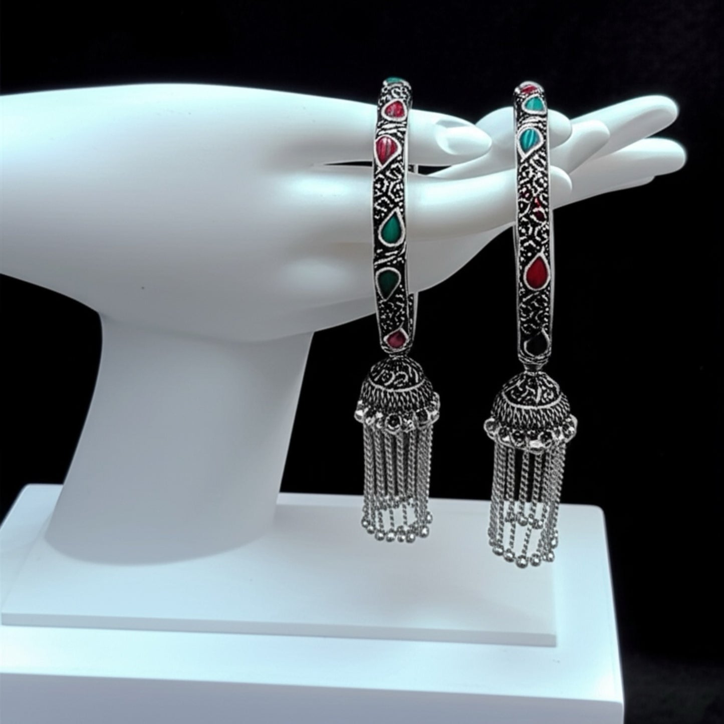 122413 Classic Bangles With Oxidised Plating-Size 2.4