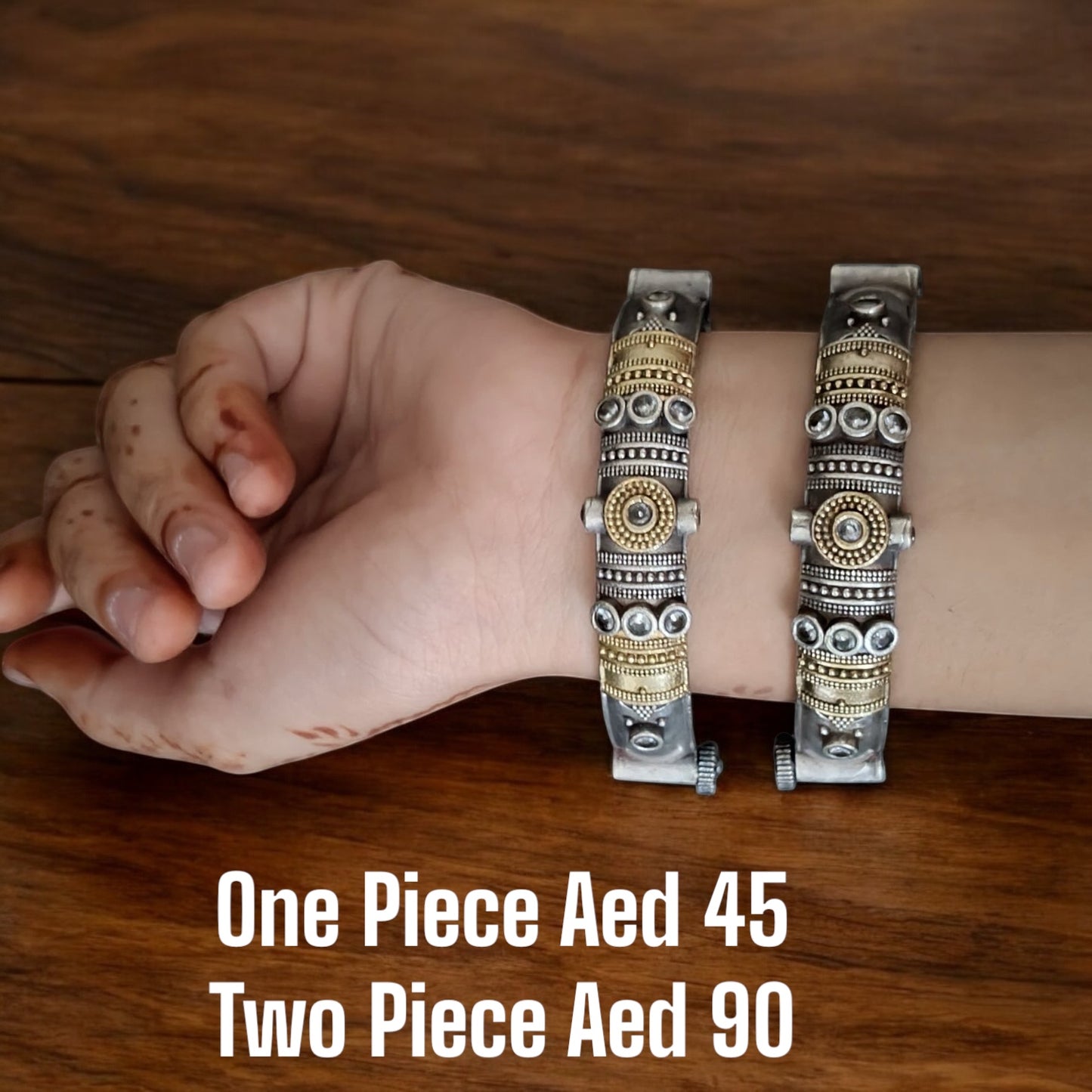 94509-KDO Classic Kada With Oxidised Plating-Design 3 White