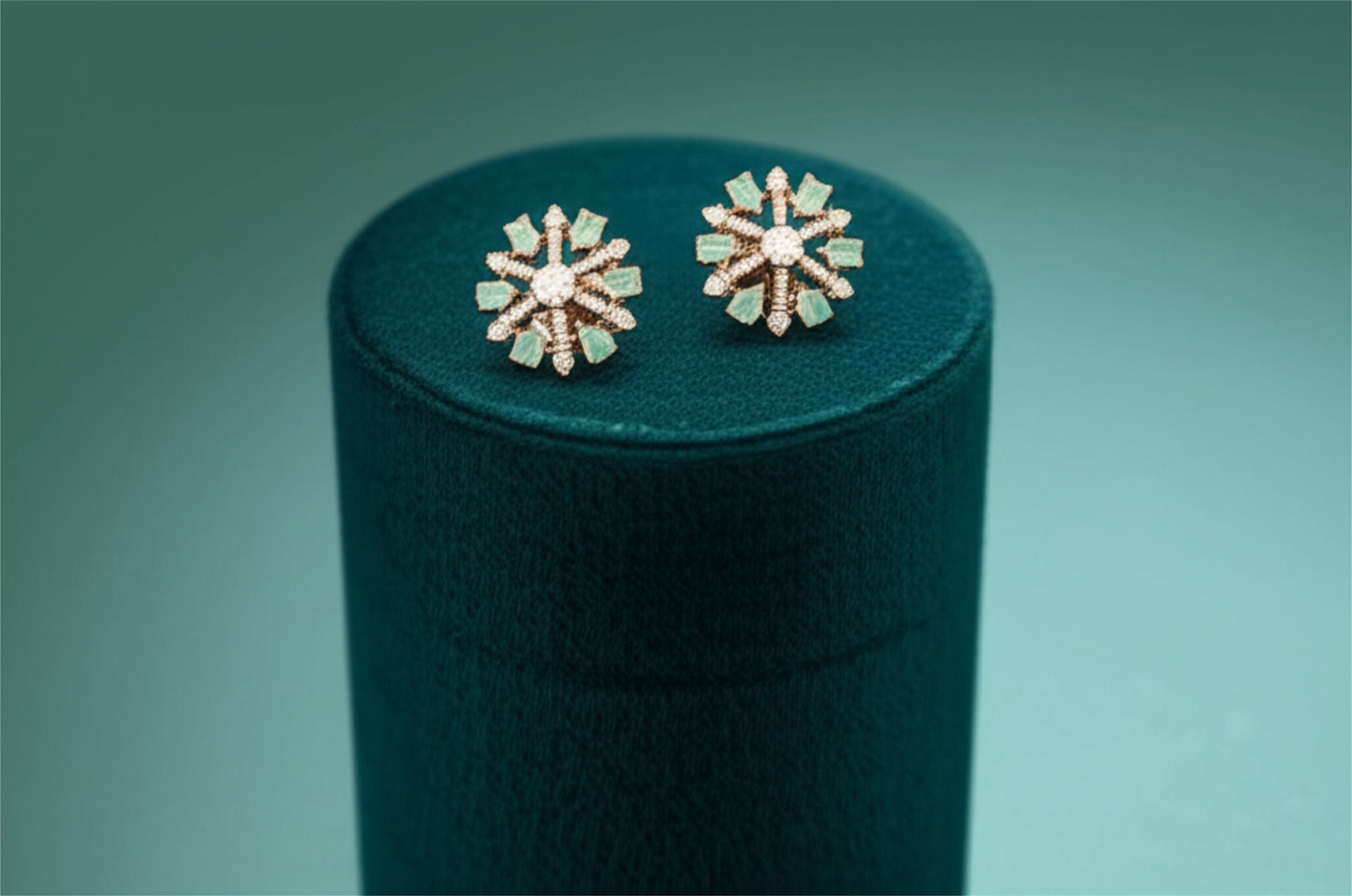 92459-ER CZ Earring With Gold/Rhodium Plating-Mint