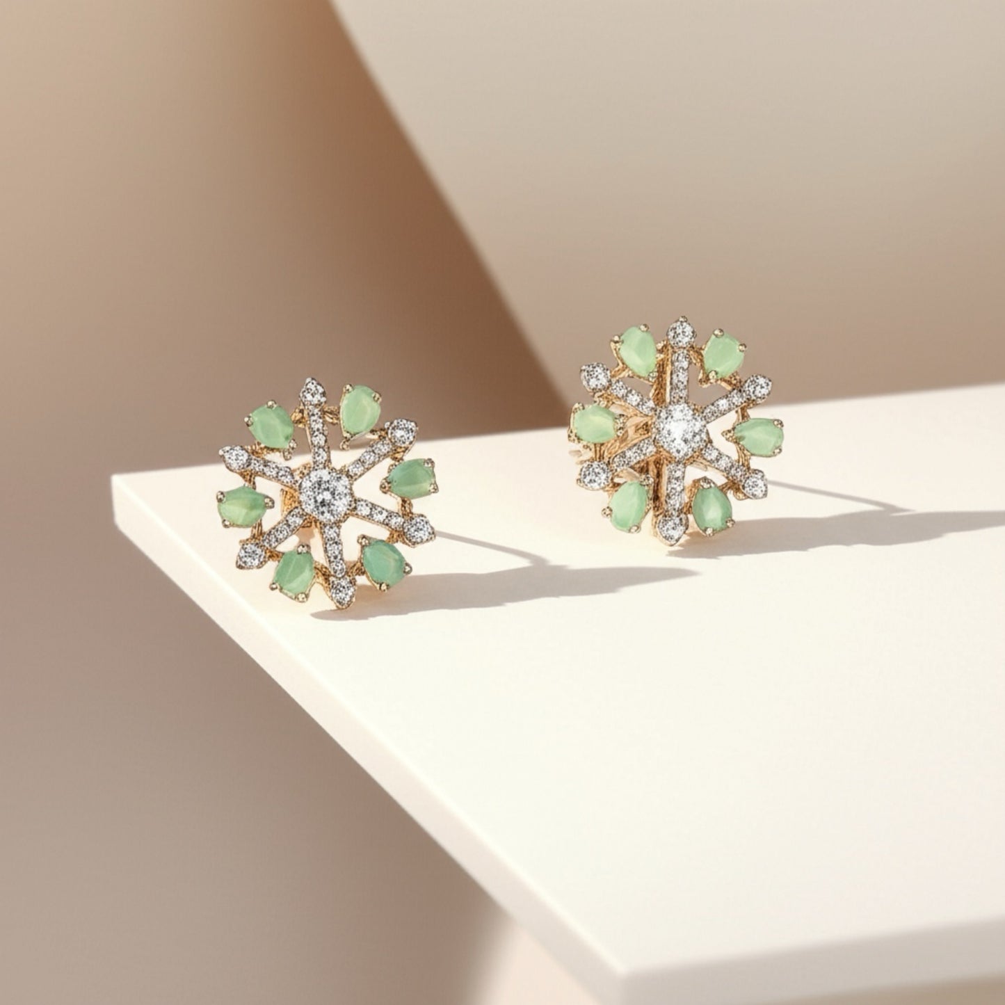 92459-ER CZ Earring With Gold/Rhodium Plating-Mint