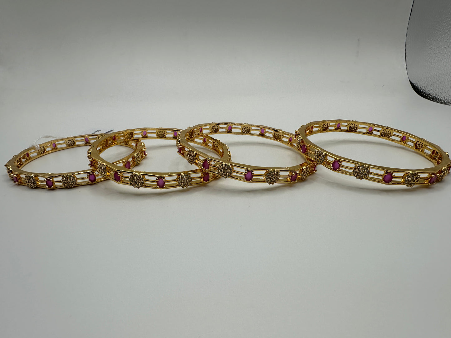 1014 Cz Classic Bangles-Size 2.6- Ruby