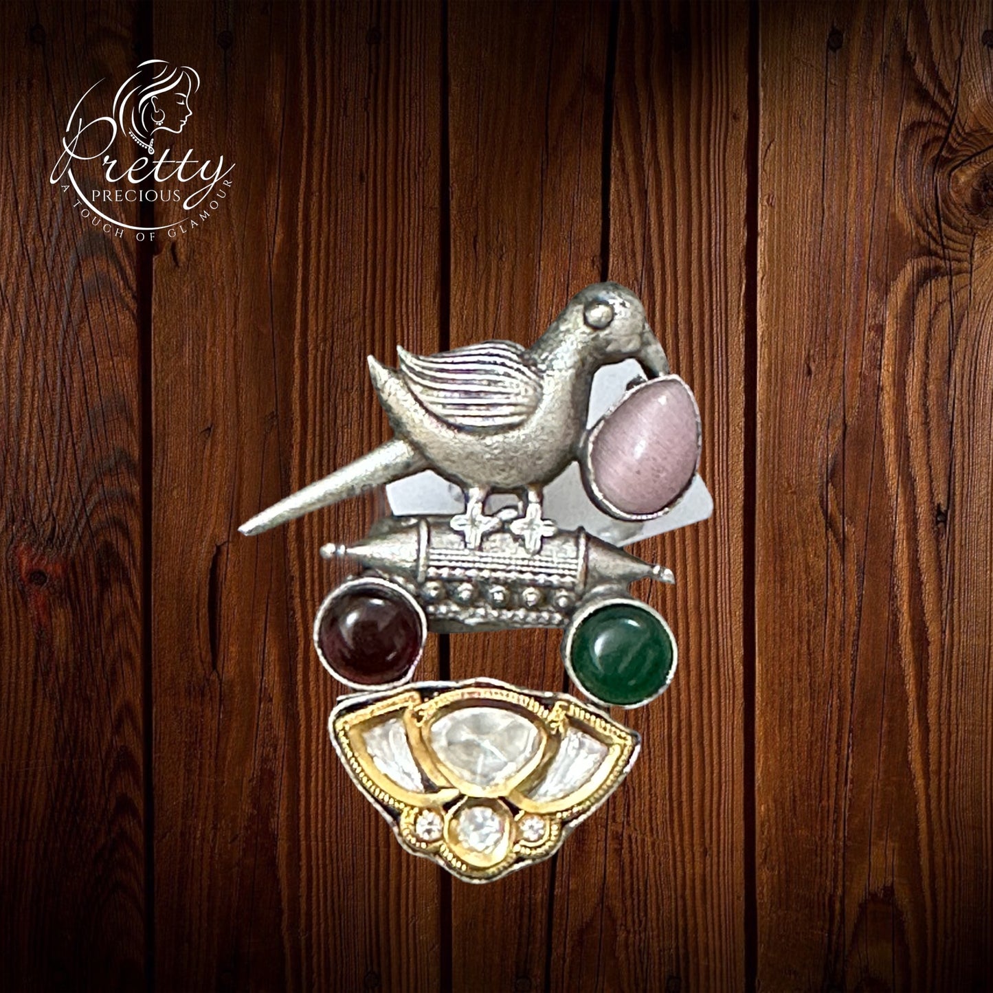 804645 Ring With Oxidised Plating
