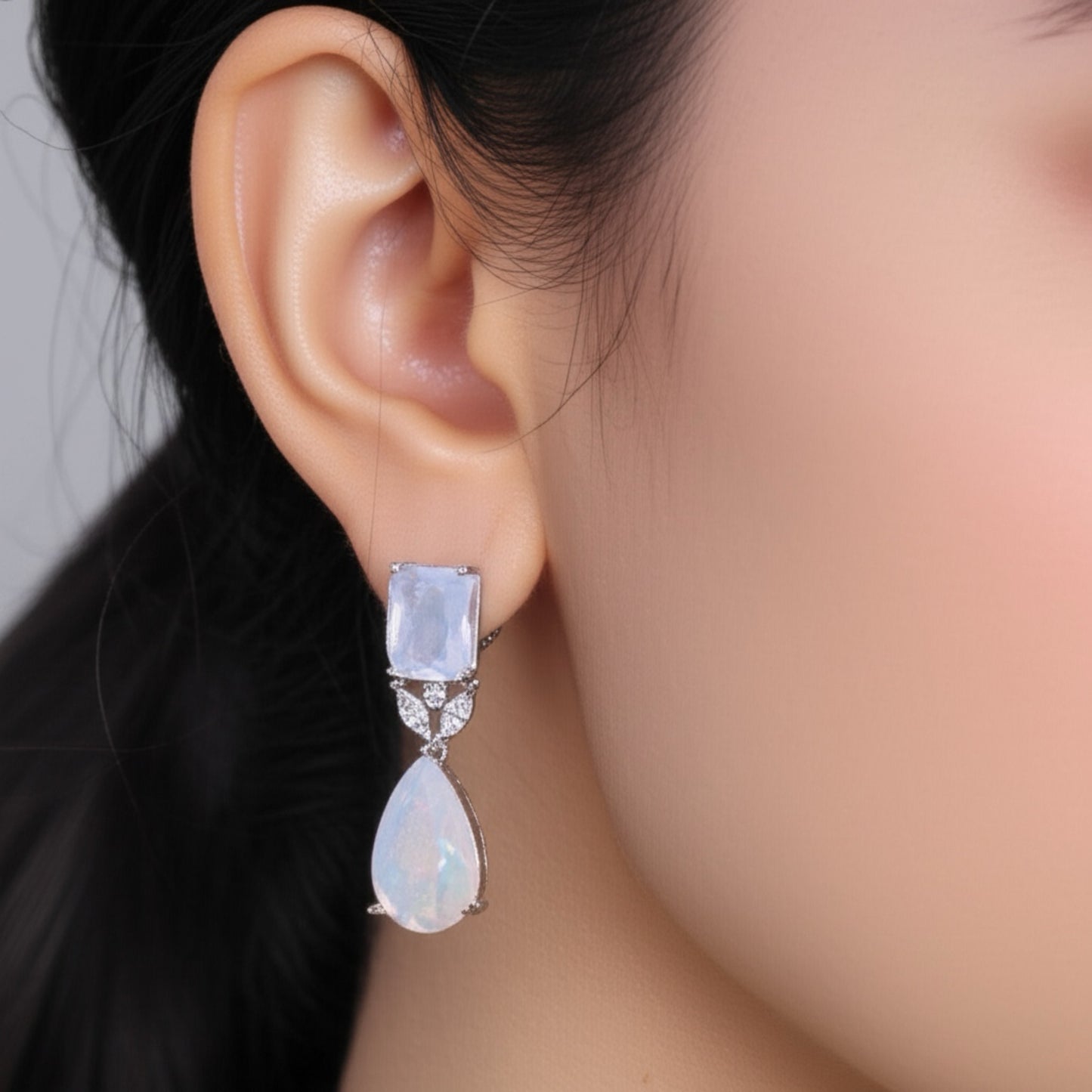 92459-ER CZ Earring With Gold/Rhodium Plating-Hydra Pink