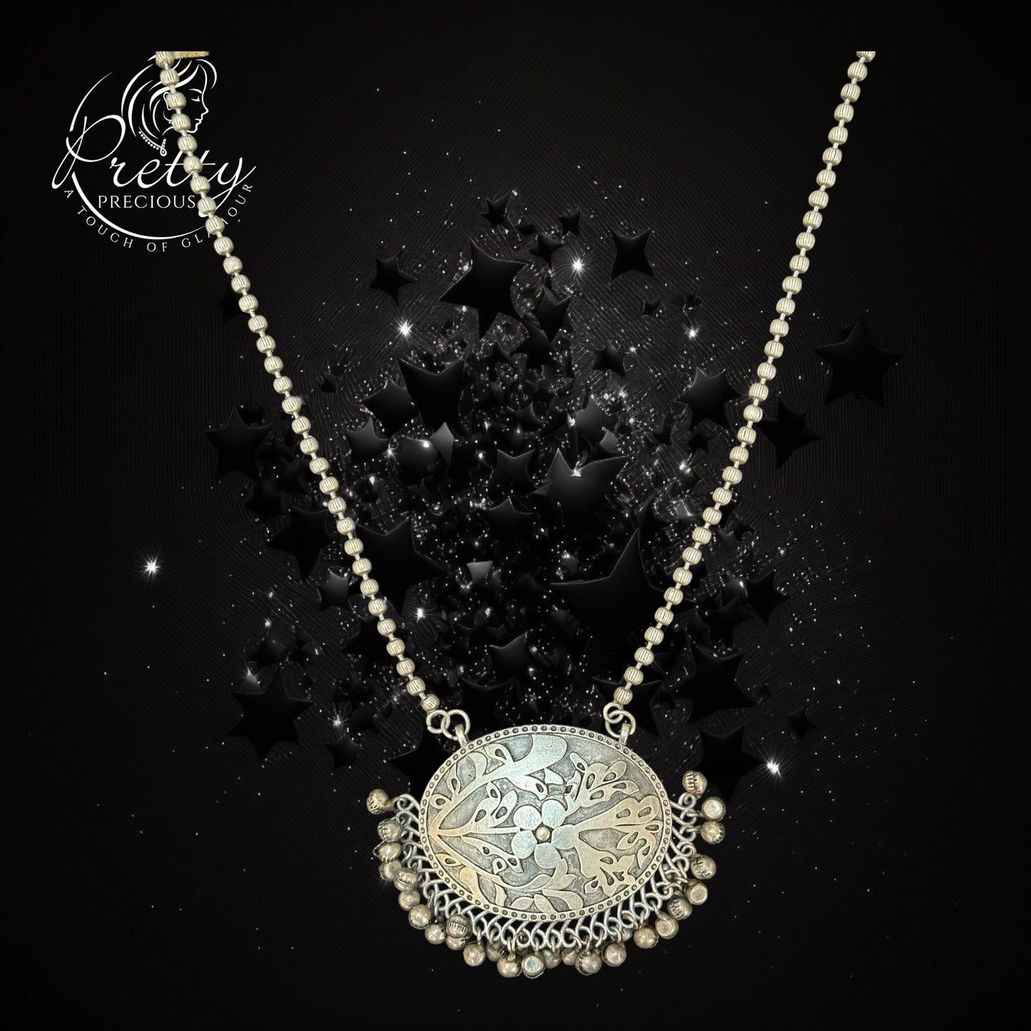 805610 Trendy Necklace With Oxidised Plating