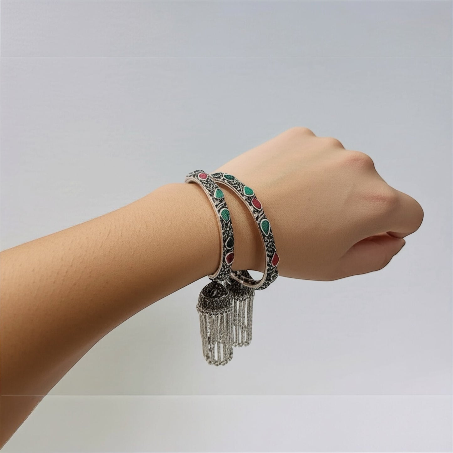 122413 Classic Bangles With Oxidised Plating-Size 2.4