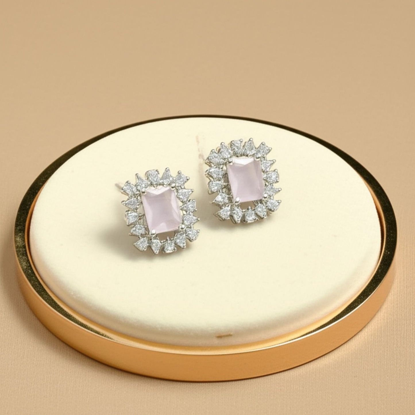 92509-ER CZ Earring With Gold/Rhodium Plating