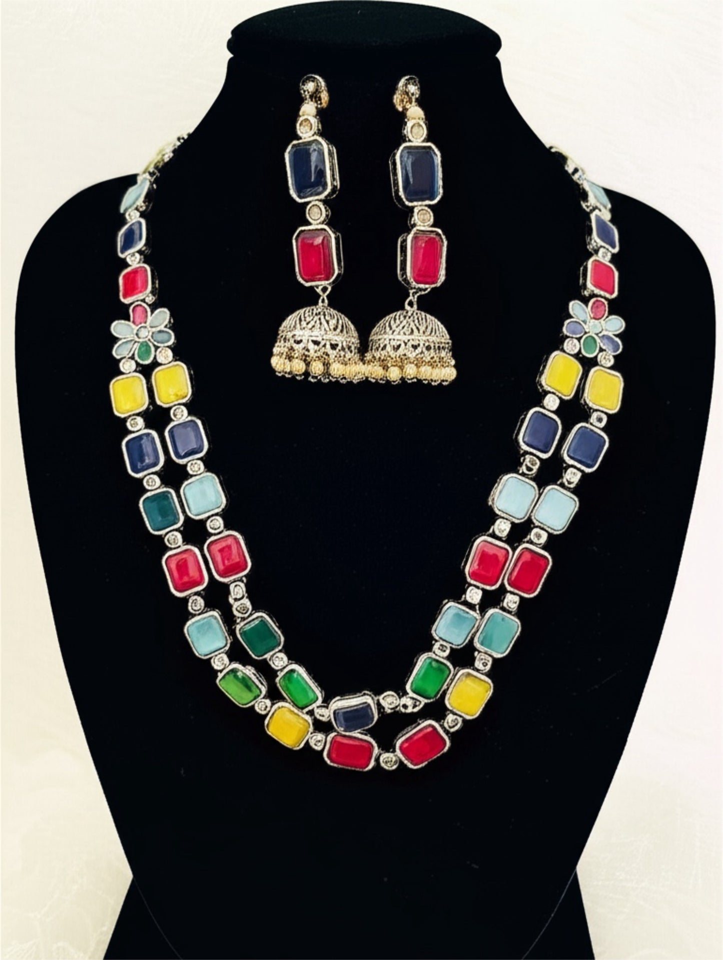 97999-NSO Classic Necklace With Oxidised Plating-Multi