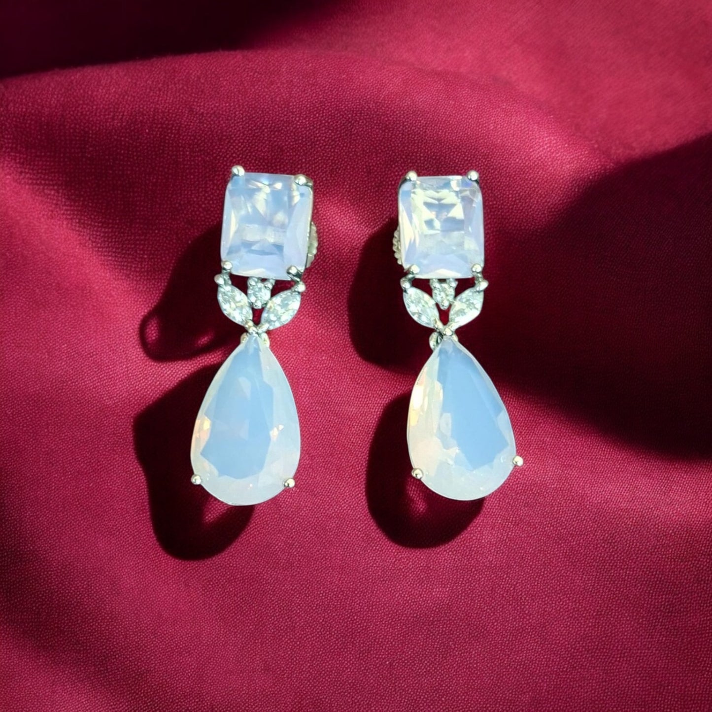92459-ER CZ Earring With Gold/Rhodium Plating-Hydra Pink