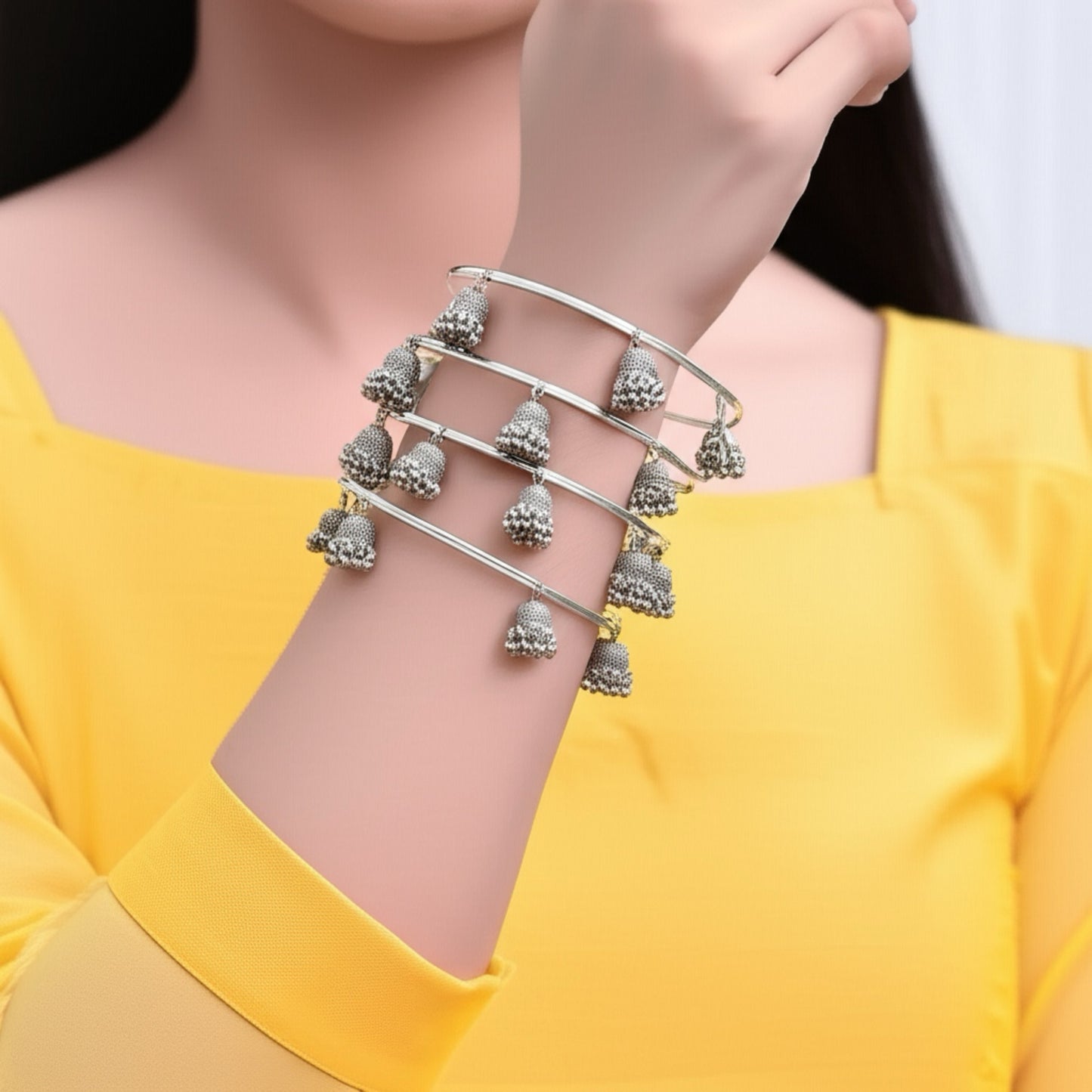 809124 Classic Bangles With Oxidised Plating-Size 2.4 & 2.6