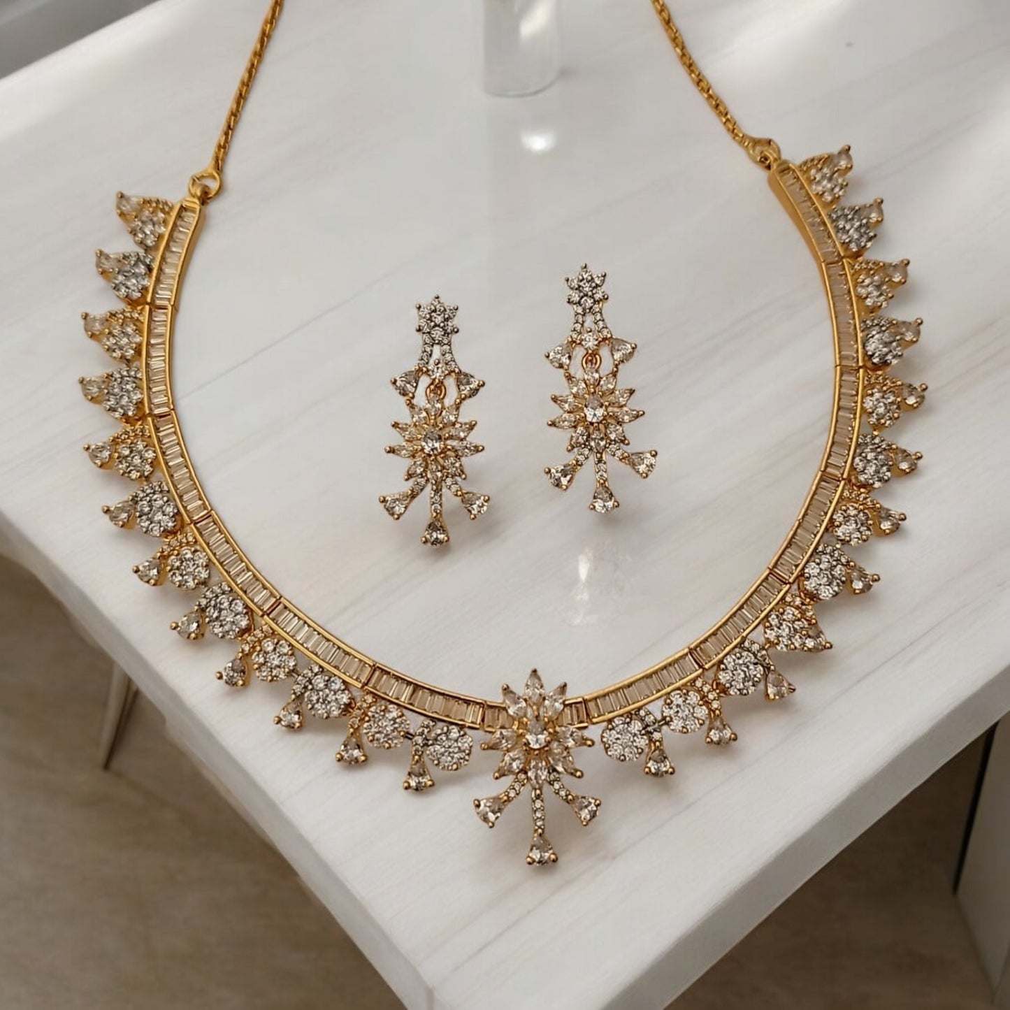 911809-NS Cz Delicate Necklace