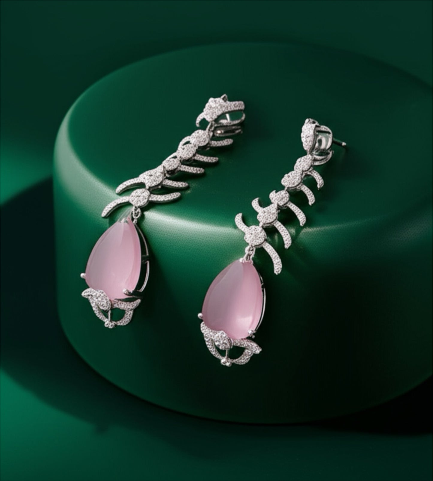 432324 Earring With Rhodium Plating-Pink