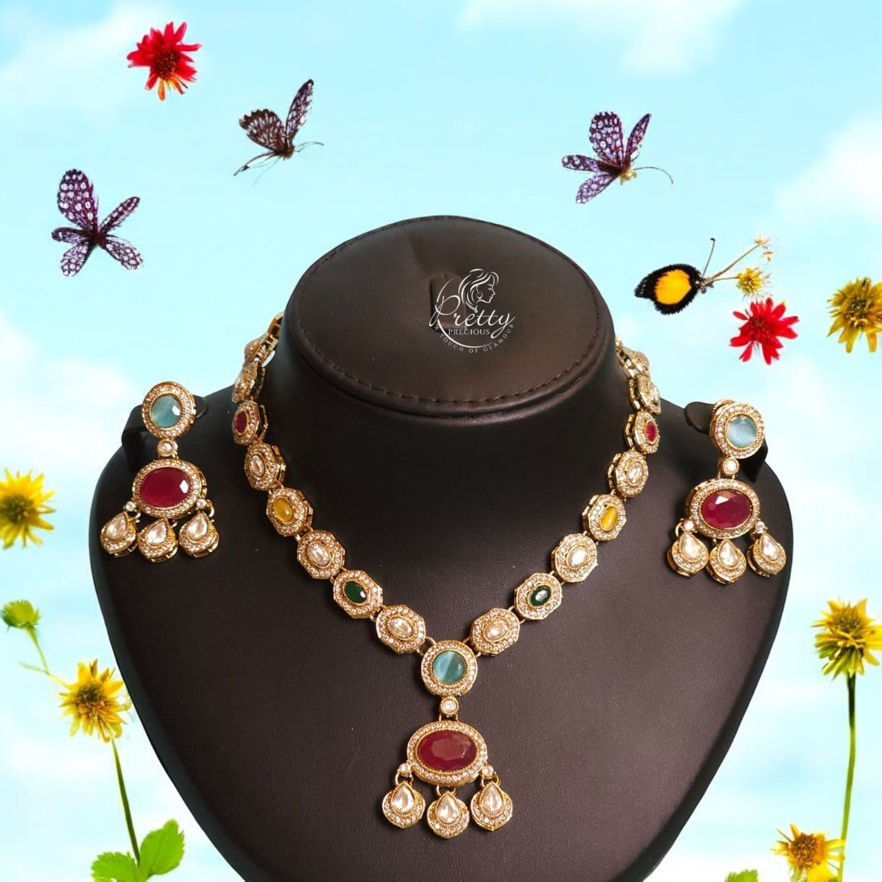 99959-NS Cz Delicate Necklace Multicolor