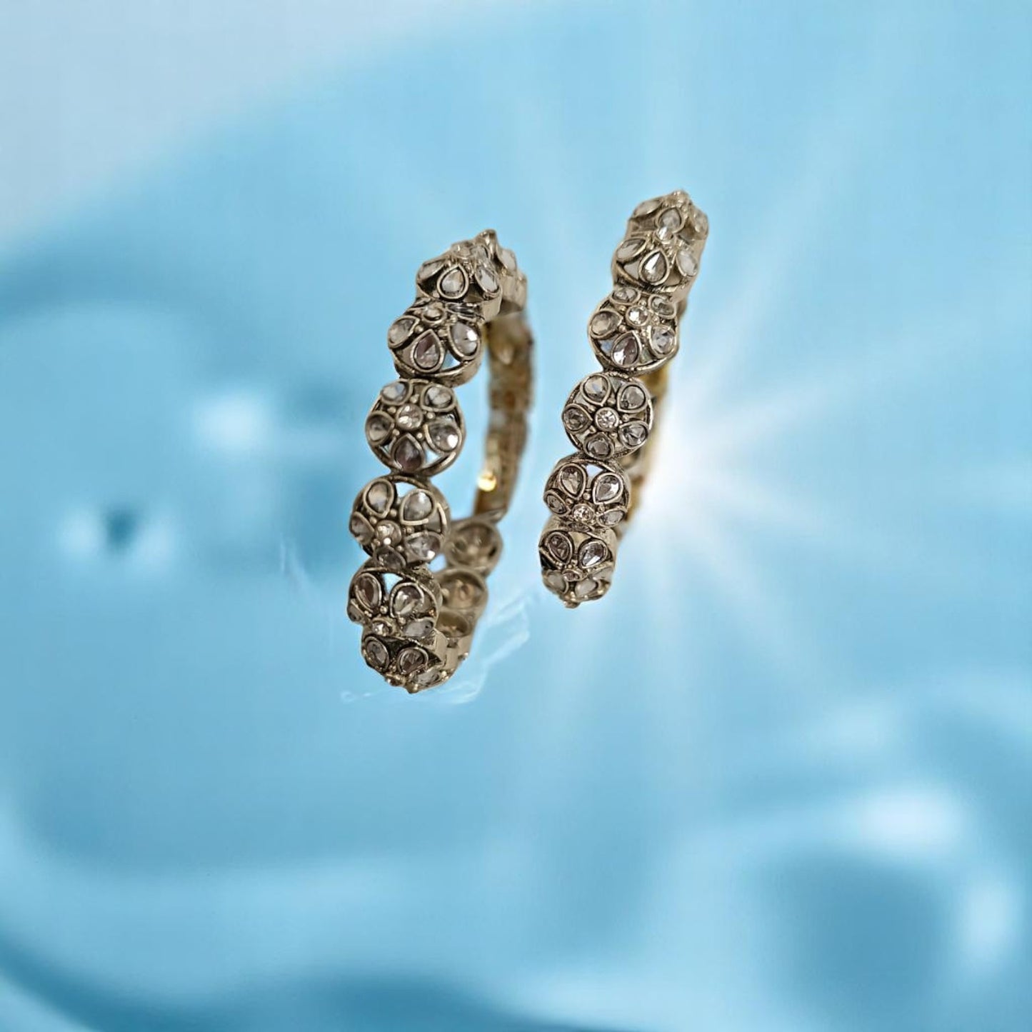 808869 Classic Bangles With Oxidised Plating-Size 2.4