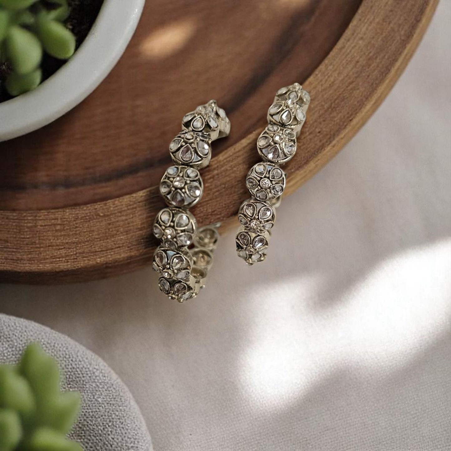 808869 Classic Bangles With Oxidised Plating-Size 2.4