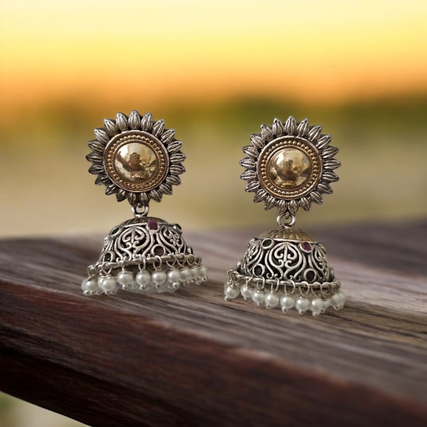 809098 Pretty Precious Fashion Oxidised Silver Stylish Party Wear Earrings for Women and Girls