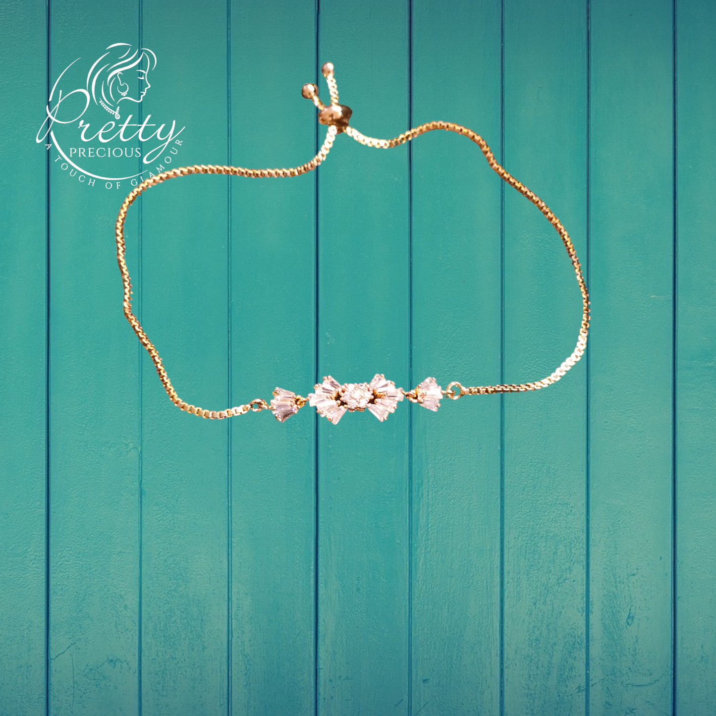 92009BR Cubic Zirconia Adjustable Bracelet