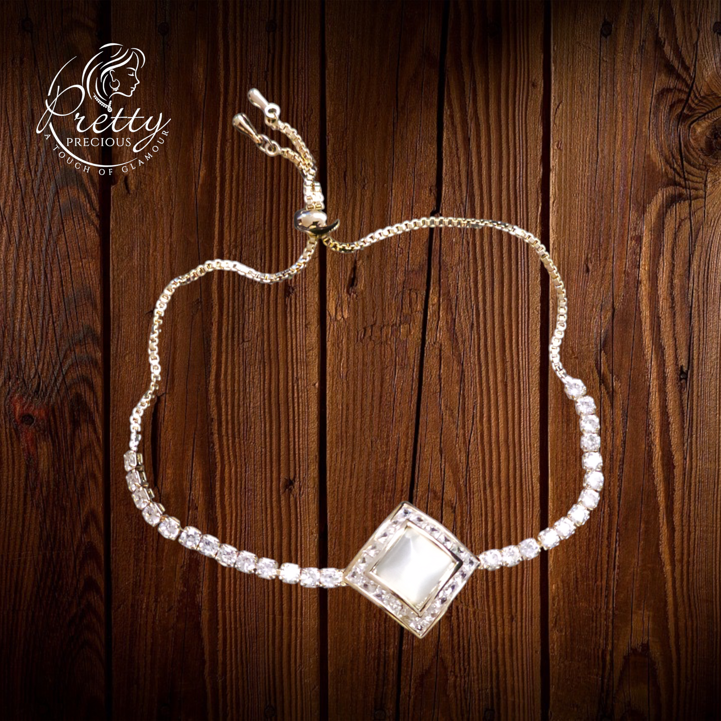 92109BR Cubic Zirconia Adjustable Bracelet