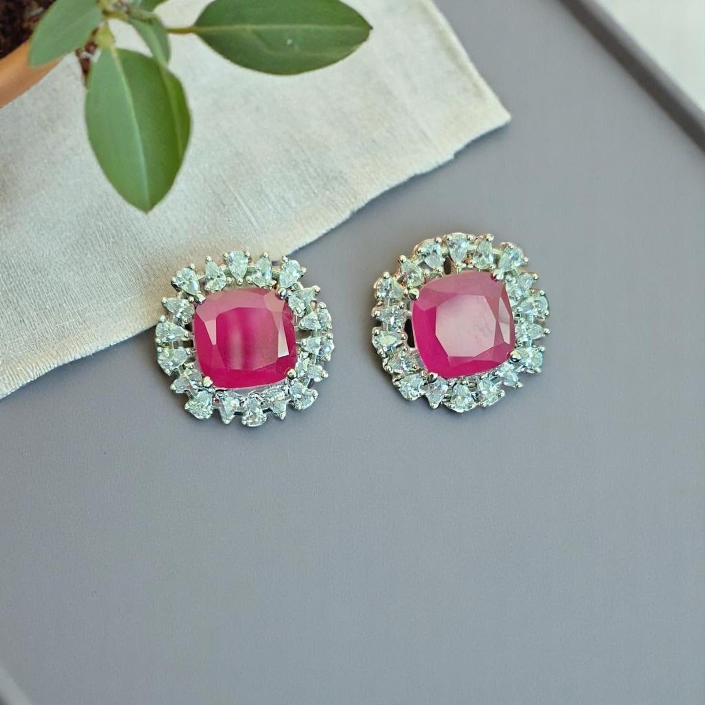 93259-ER CZ Earring With Gold/Rhodium Plating-Design 1
