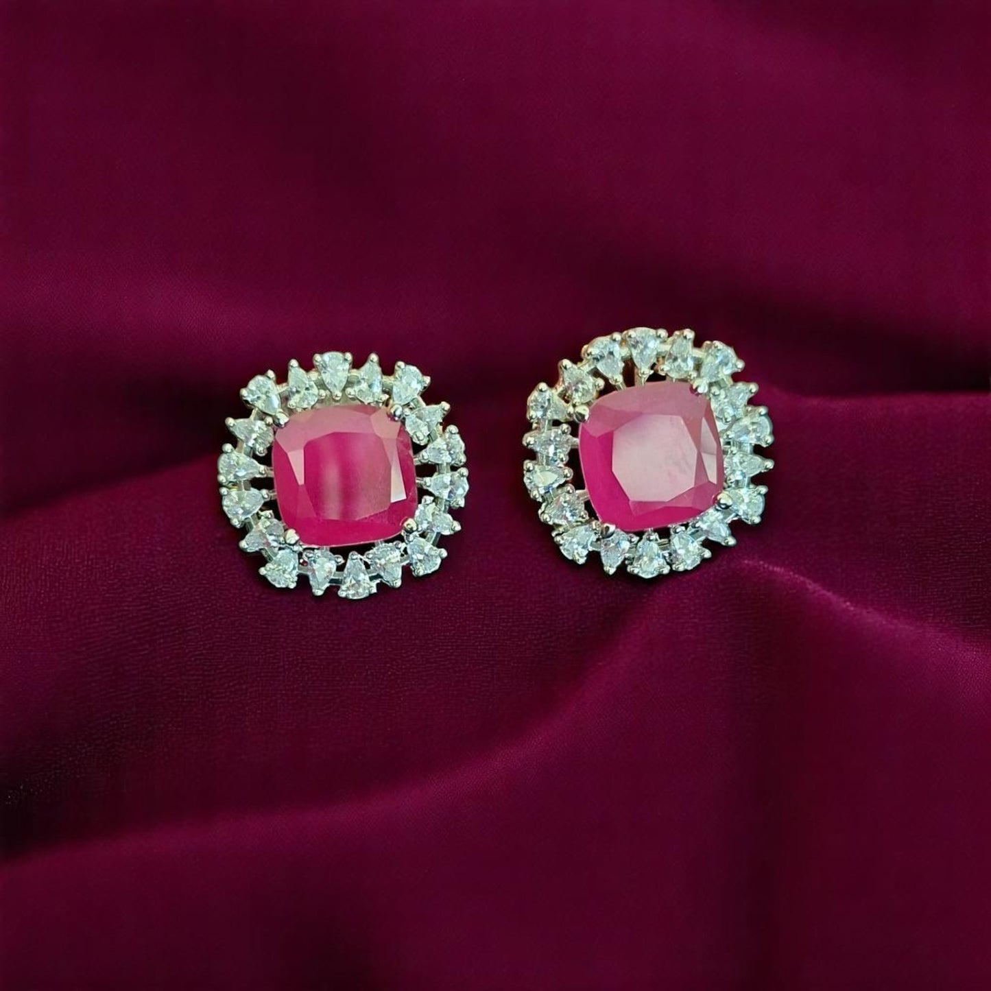 93259-ER CZ Earring With Gold/Rhodium Plating-Design 1