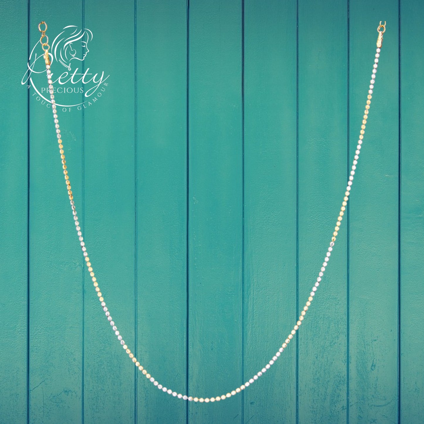 425352 Cubic Zirconia Delicate Chain With 2 Tone Plating
