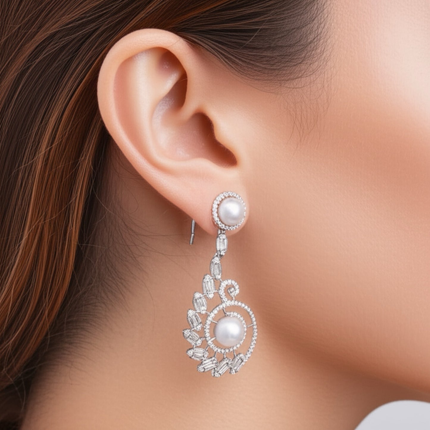 431900-S Earring With Rhodium Plating-Silver
