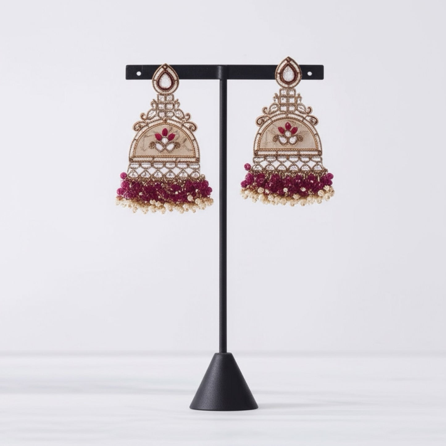 111346-Indo Western (Kundan) Earring-Purple