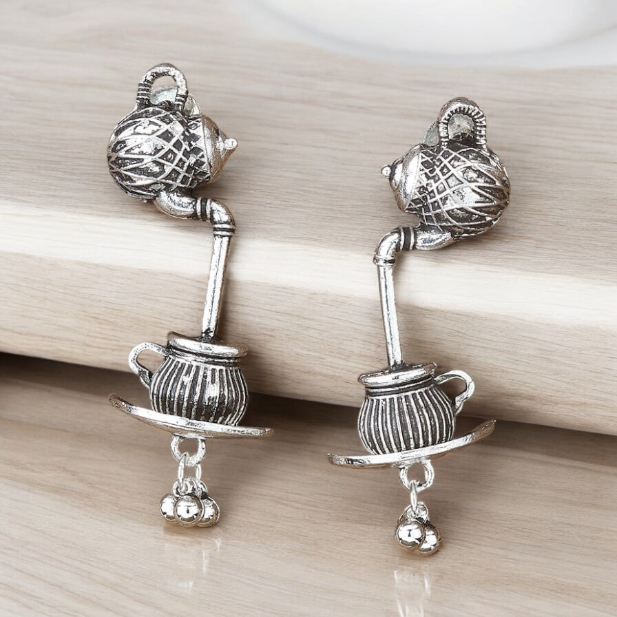 806189 Trendy Earring With Oxidised Plating