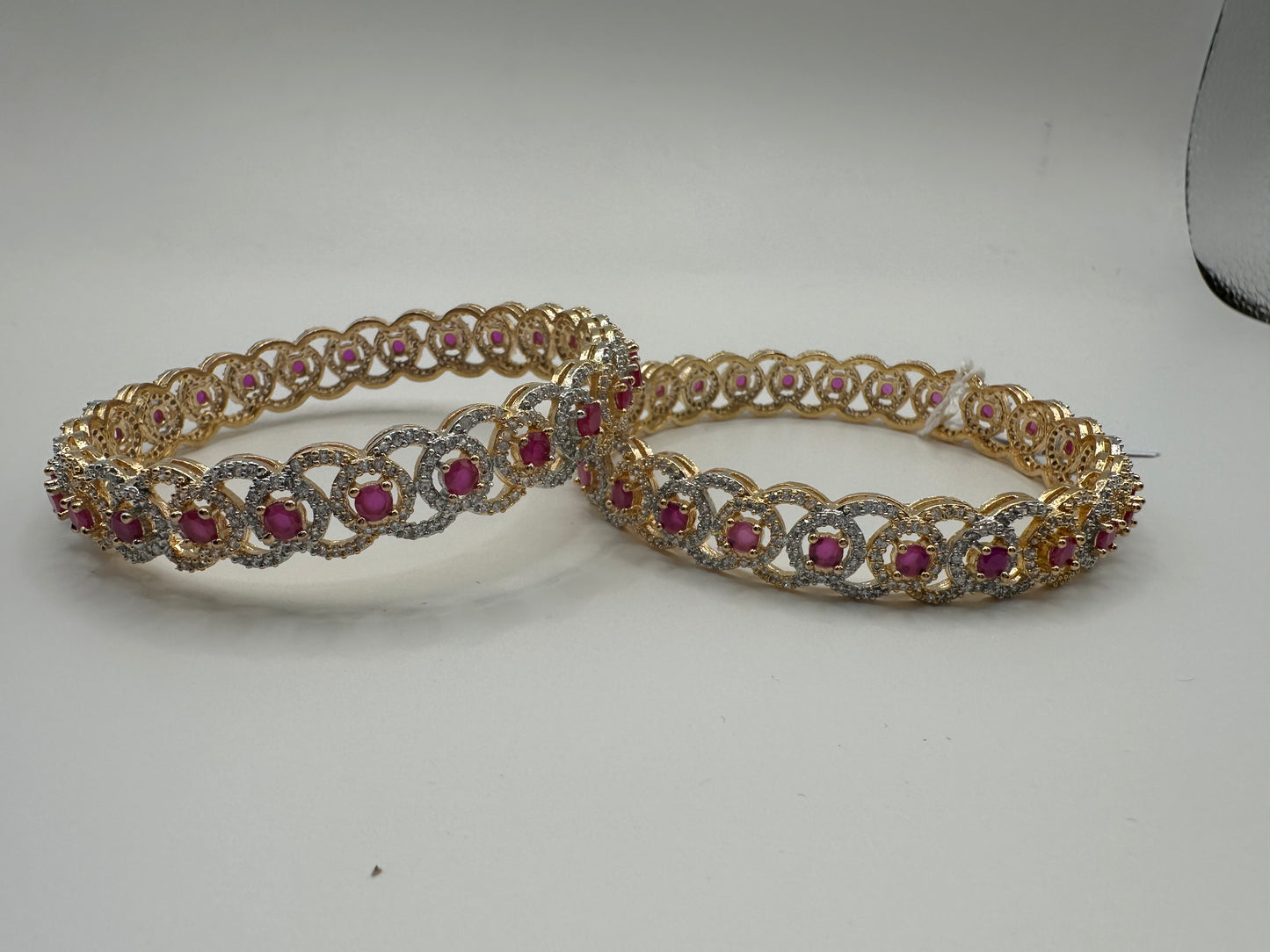 1017 Cz Classic Bangles-Size 2.8-Ruby