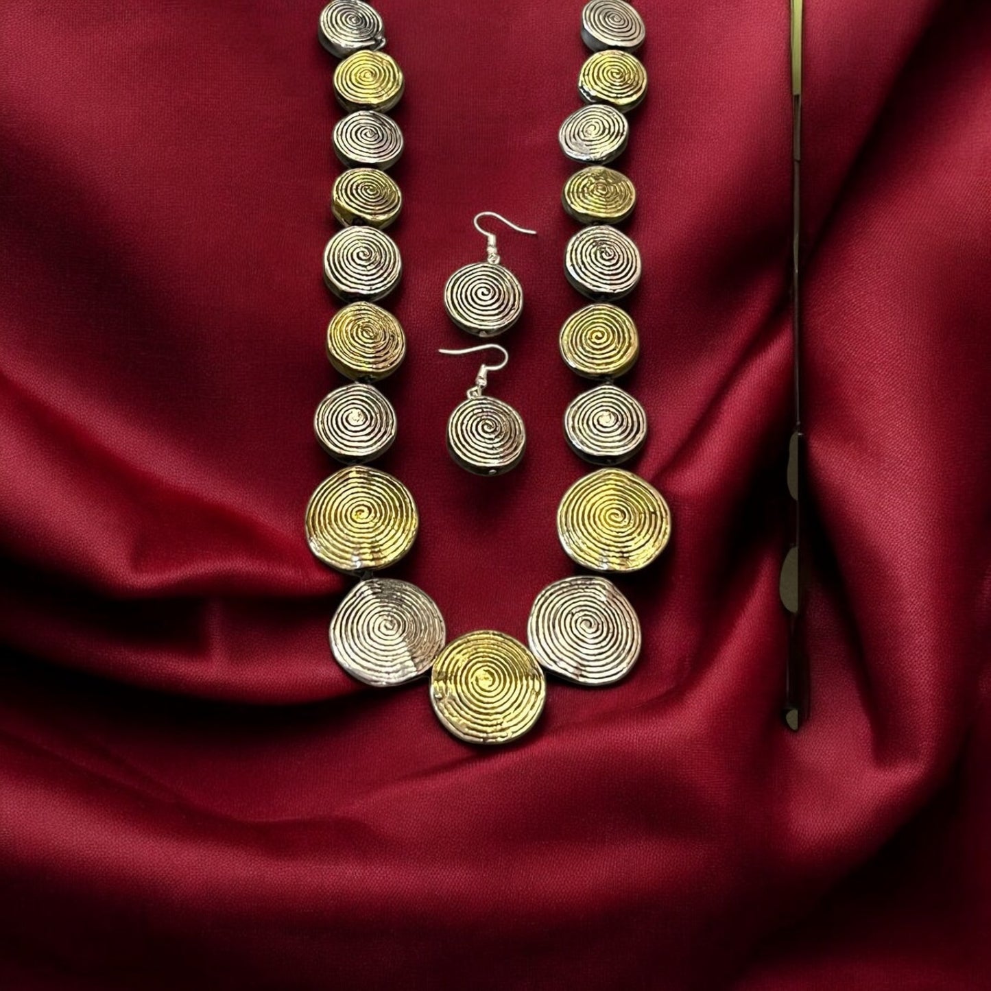 93509-NSO Classic Necklace With Oxidised Plating-Design 2