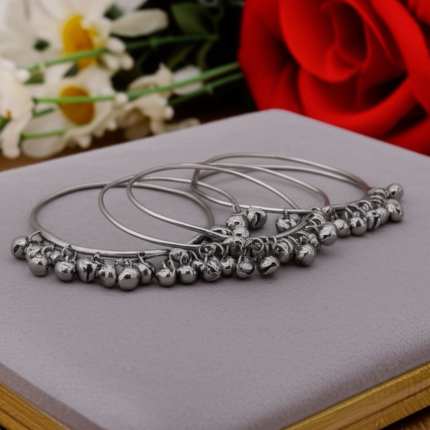 808459 Classic Bangles With Oxidised Plating-Size 2.4 & 2.6