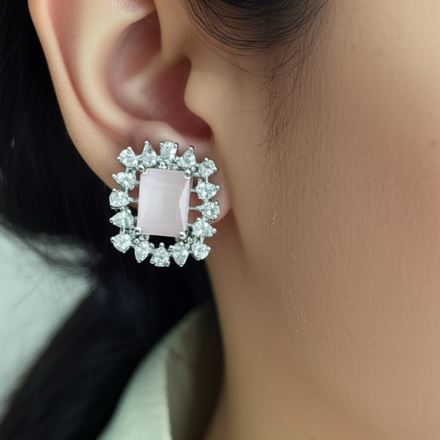 92509-ER CZ Earring With Gold/Rhodium Plating