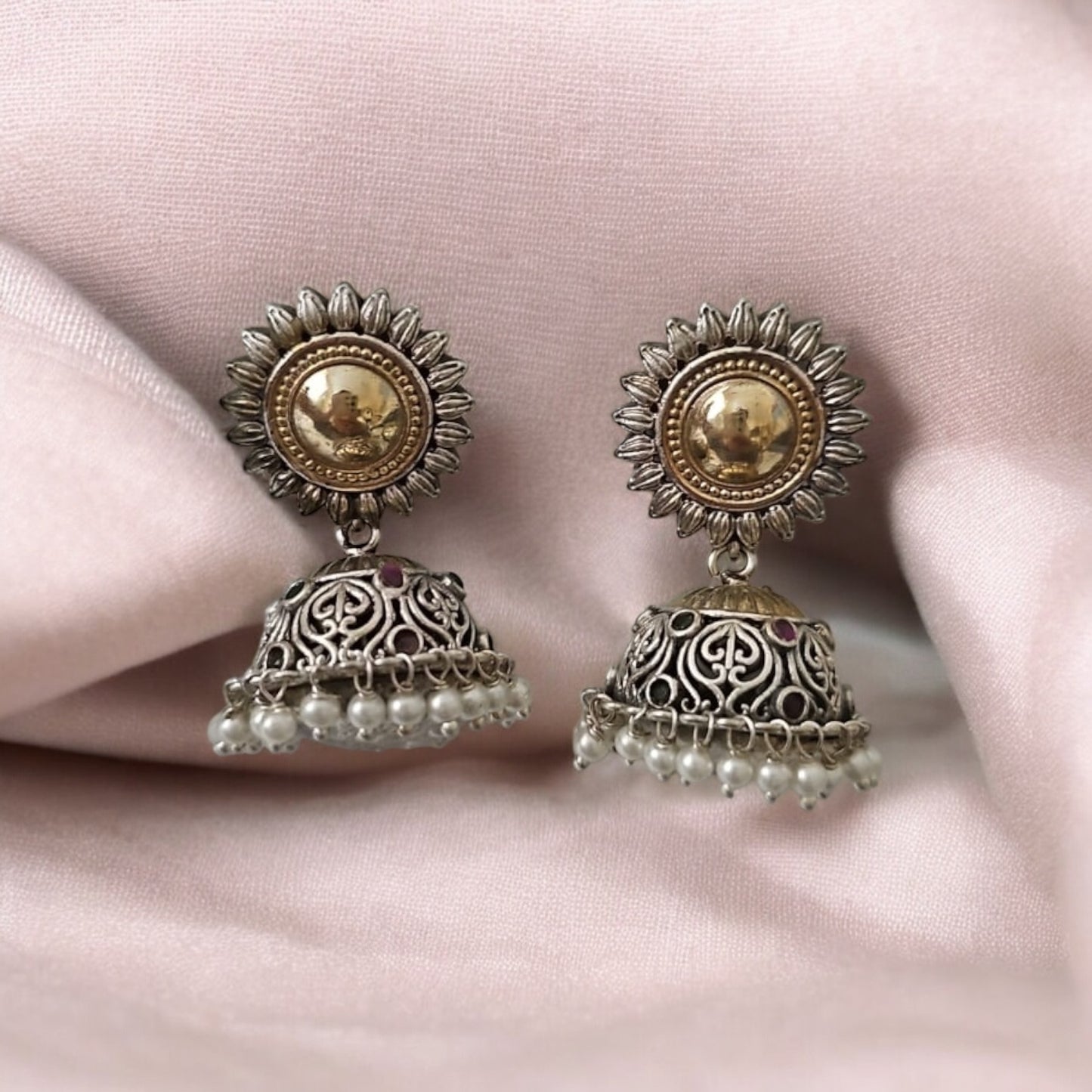 809098 Pretty Precious Fashion Oxidised Silver Stylish Party Wear Earrings for Women and Girls