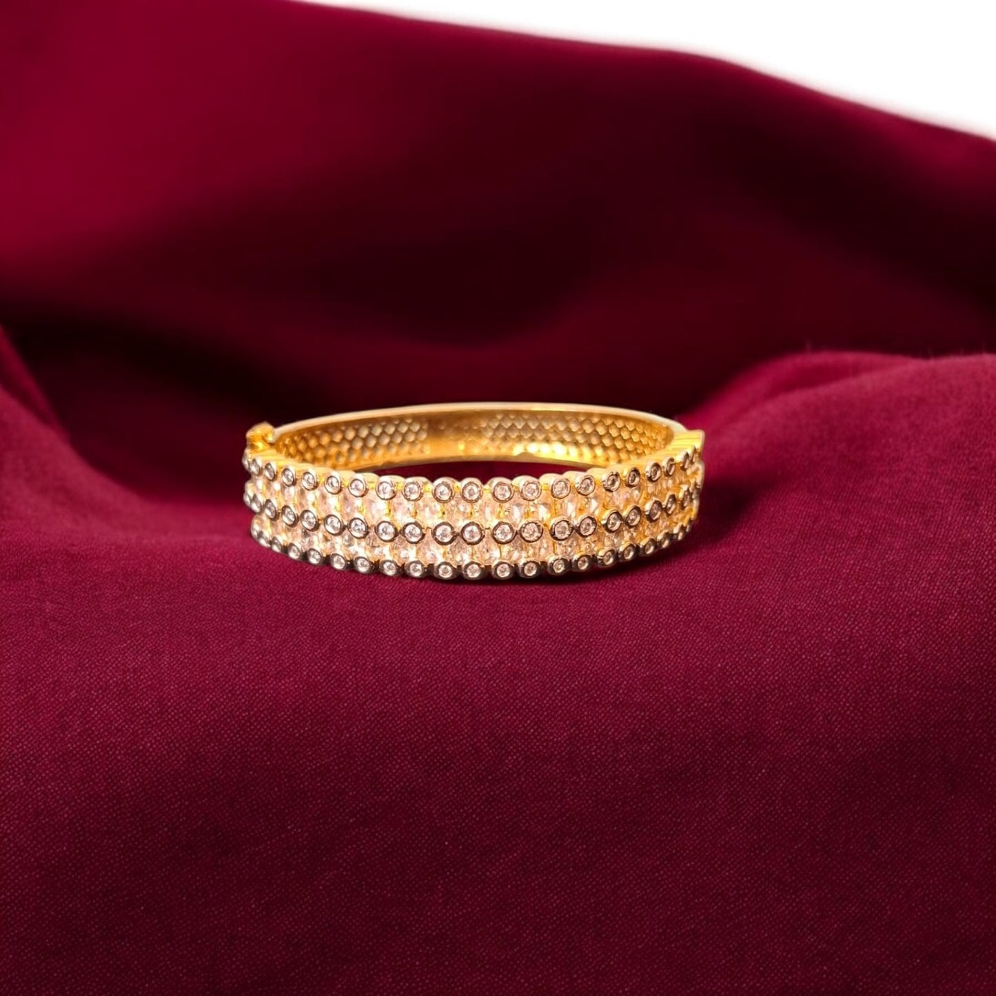 50223 Cubic Zirconia Classic Kada With Gold Plating