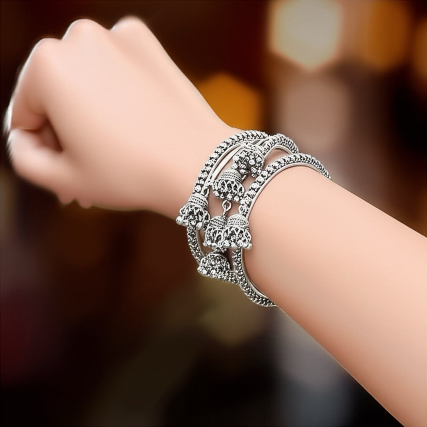 809124 Classic Bangles With Oxidised Plating-Size 2.4 & 2.6