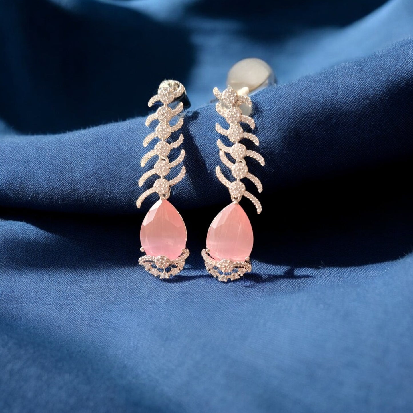 432324 Earring With Rhodium Plating-Pink