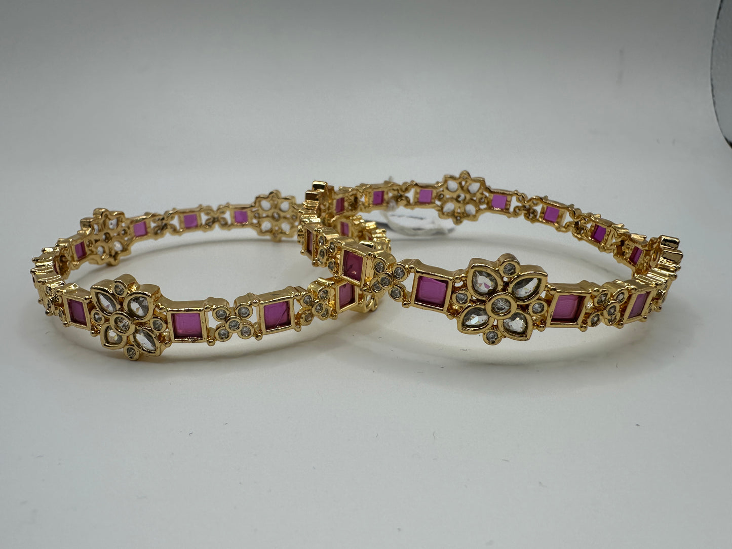 1009 Cz Classic Bangles-Size 2.6- Ruby