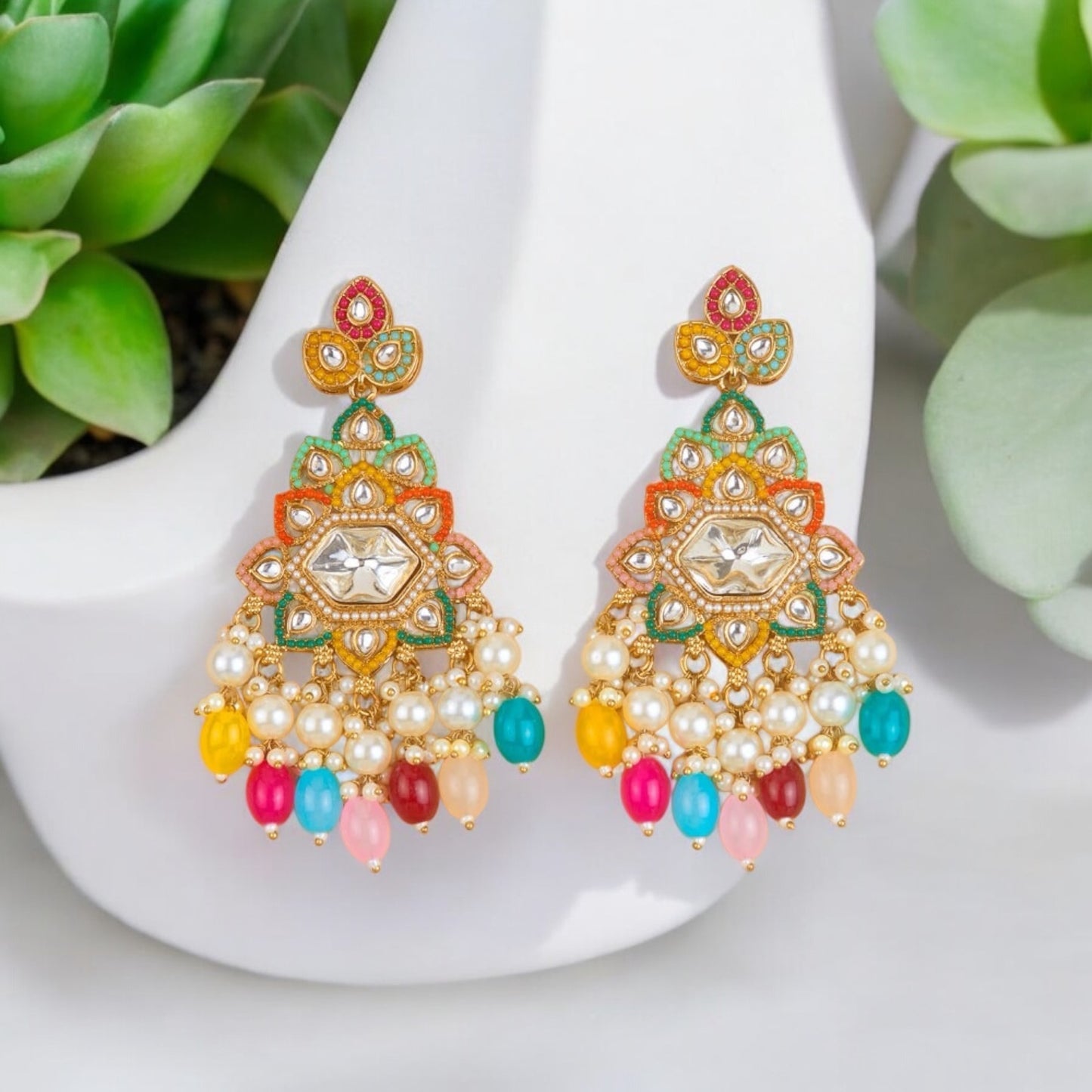 111896-Indo Western (Kundan) Earring-Multi