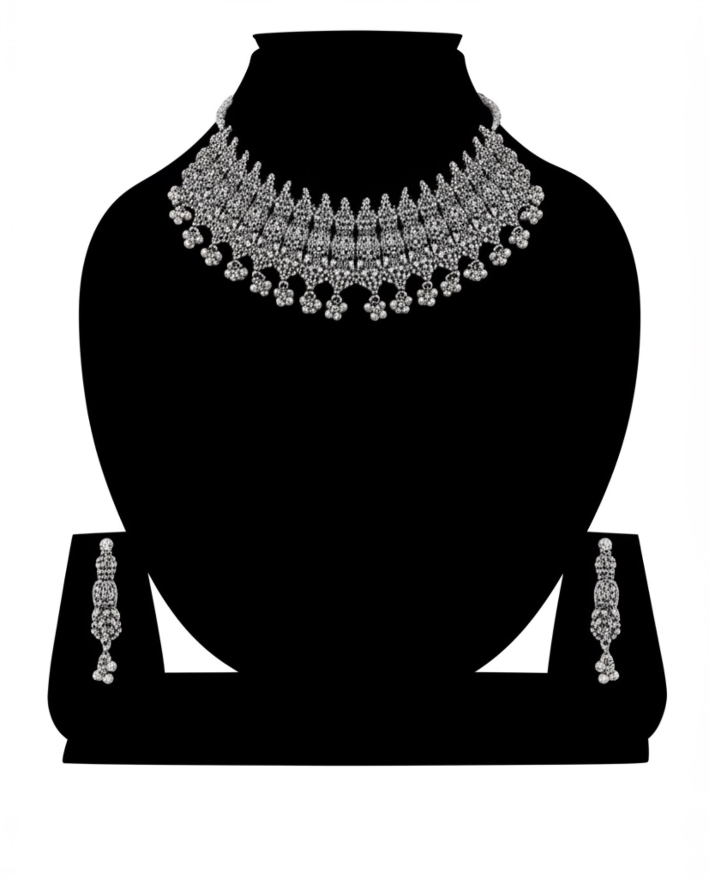 93999-NSO Classic Necklace With Oxidised Plating-Design 3