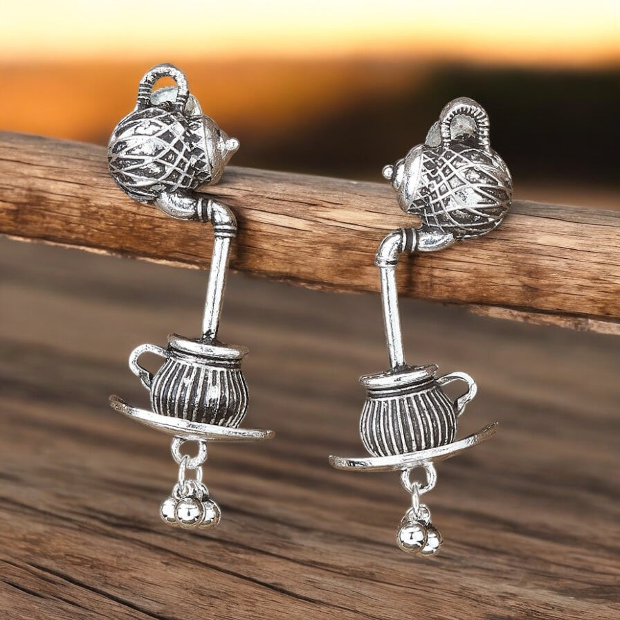 806189 Trendy Earring With Oxidised Plating