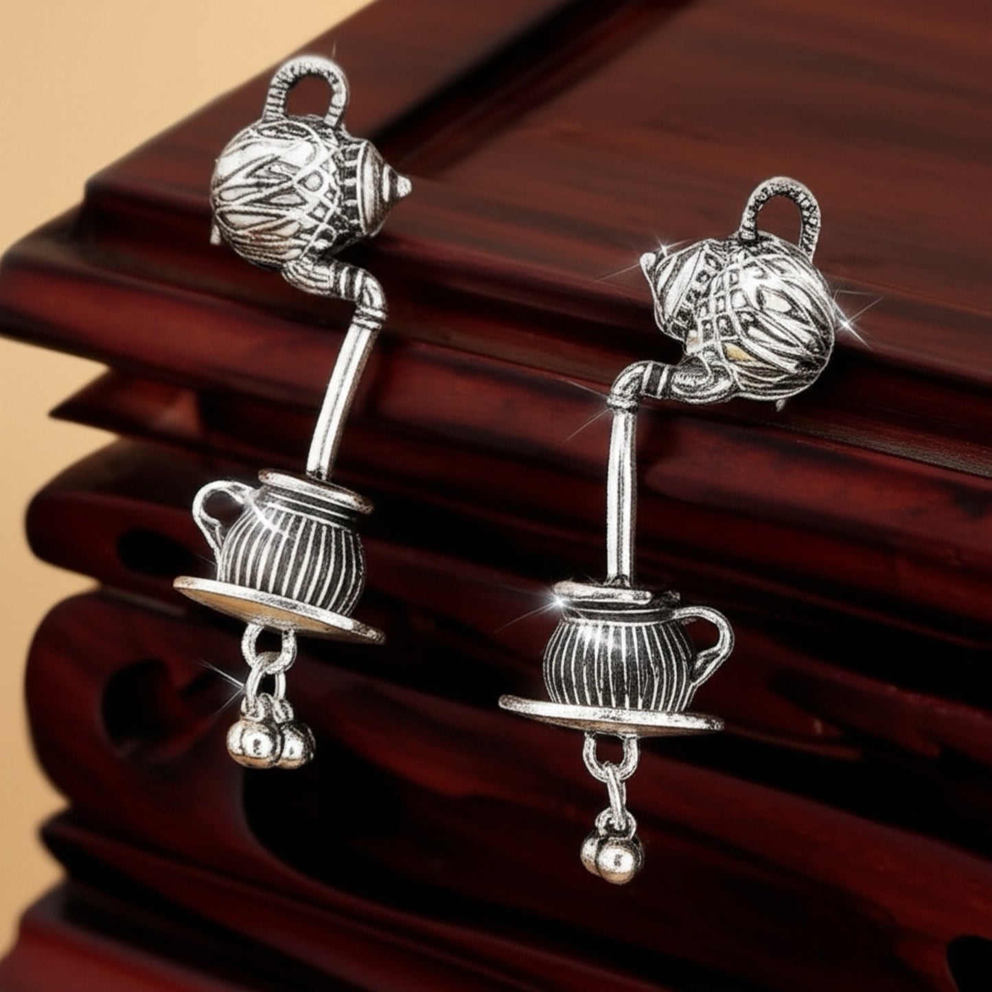 806189 Trendy Earring With Oxidised Plating
