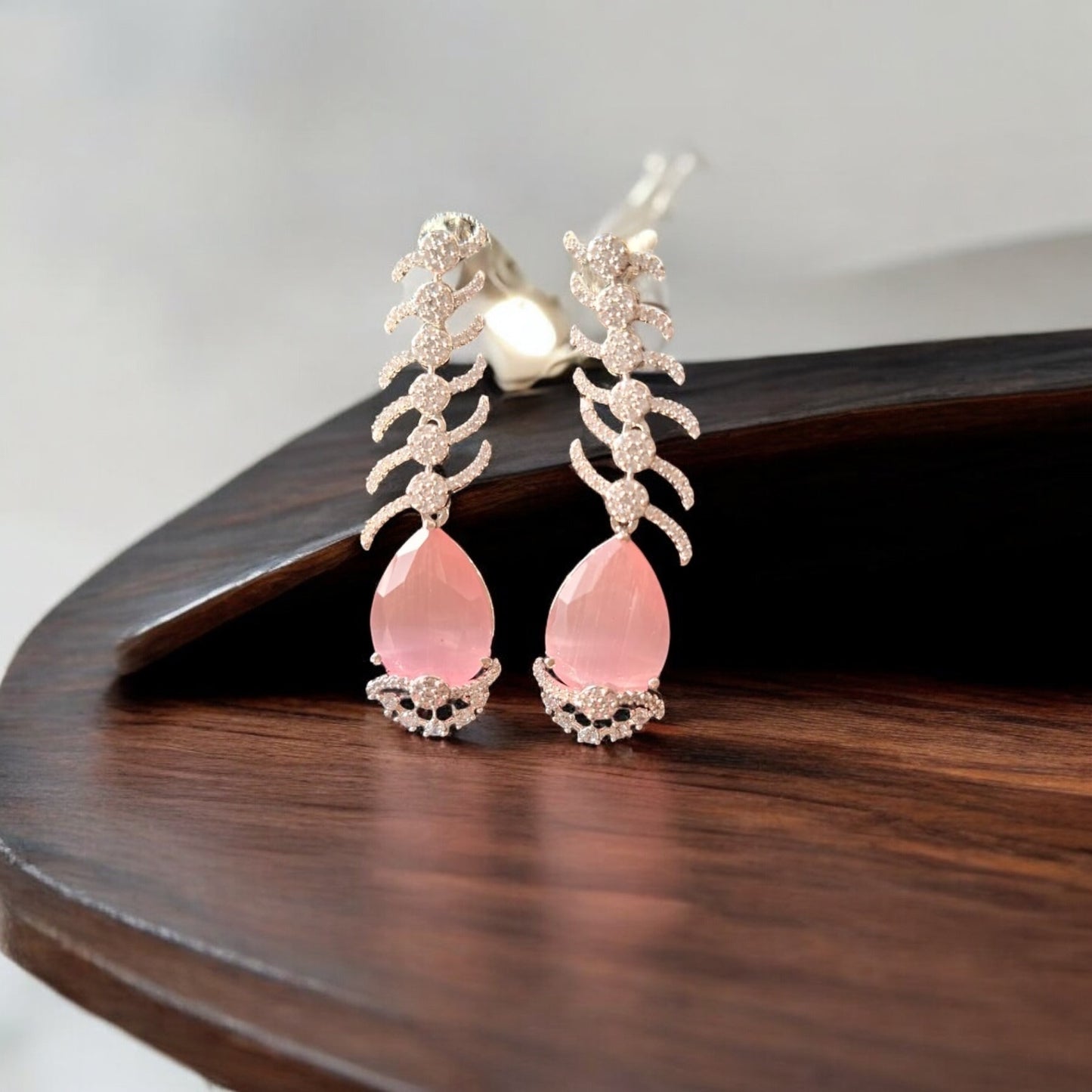 432324 Earring With Rhodium Plating-Pink