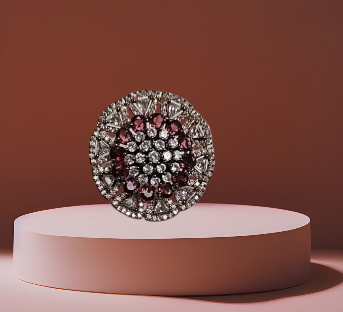 40190 Cz Adjustable Ring Ruby